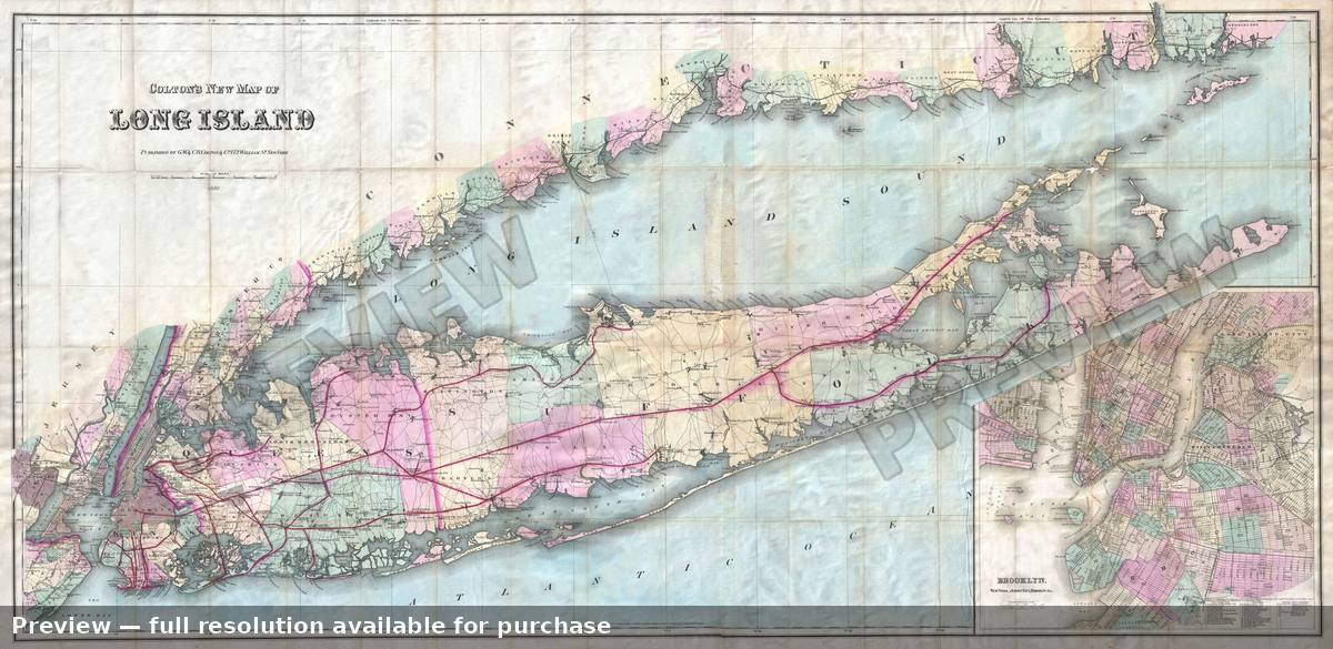 Antique map: Long Island, 1880, 1880