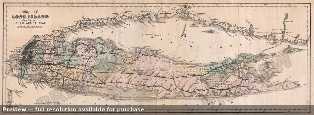 Antique map: Long Island, 1882, 1882