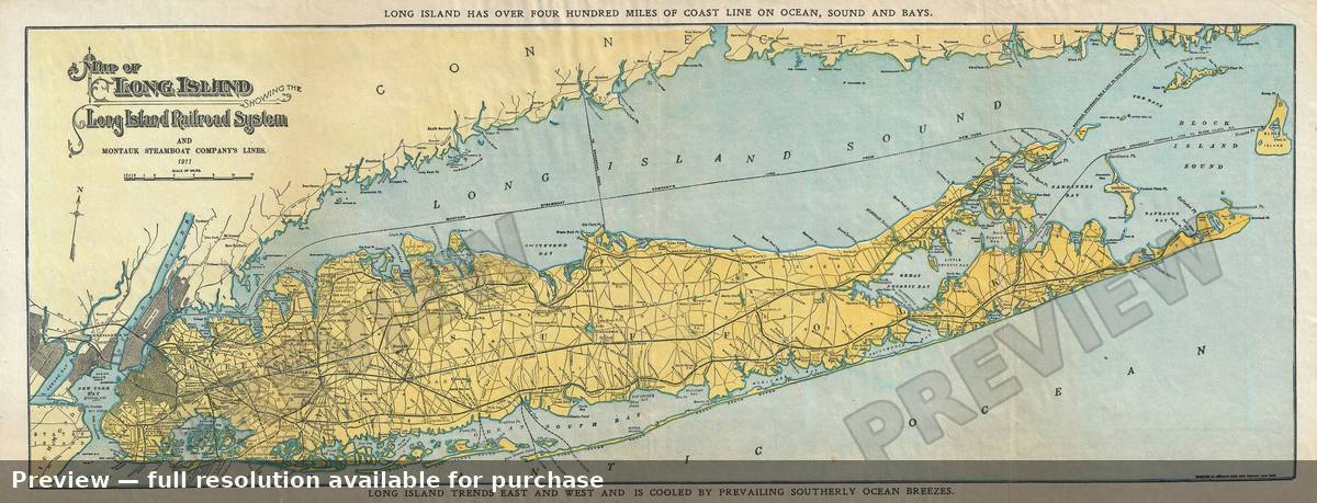 Antique map: Long Island, 1911, 1911