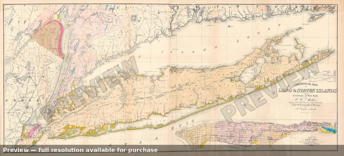 Antique map: Long Island, 1842, 1842