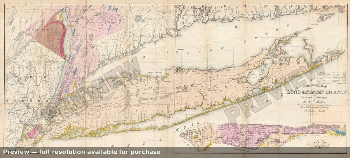 Antique map: Long Island, 1842, 1842