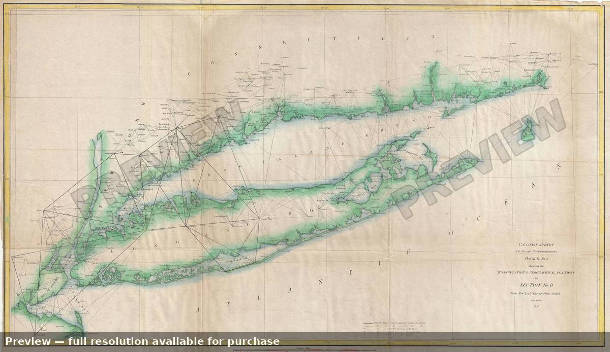 Antique map: Long Island, 1851, 1851
