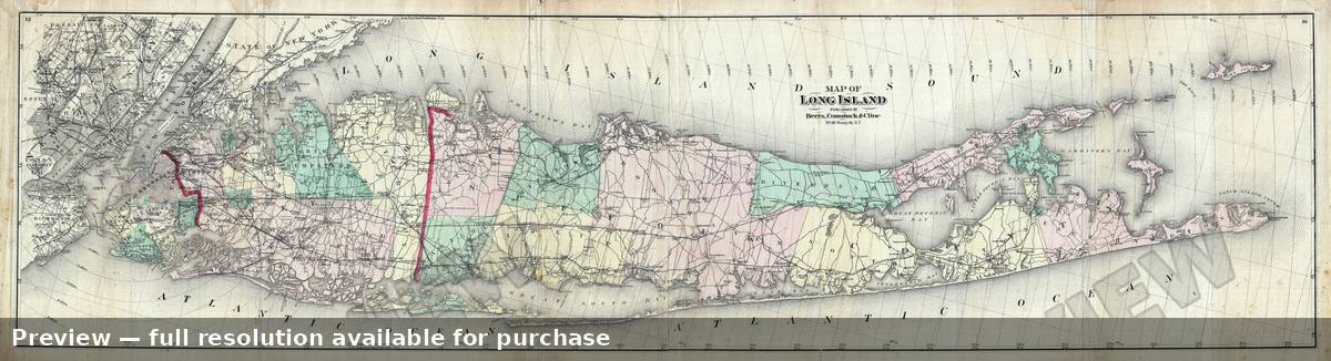 Antique map: Long Island 2, 1873, 1873