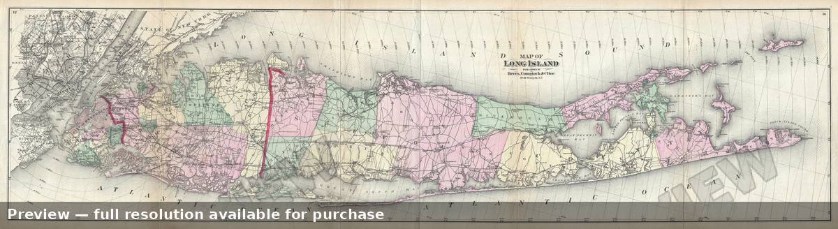 Antique map: Long Island 3, 1873, 1873