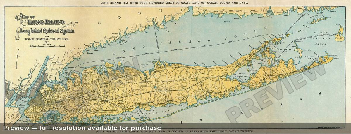 Antique map: Long Island 3, 1911, 1911