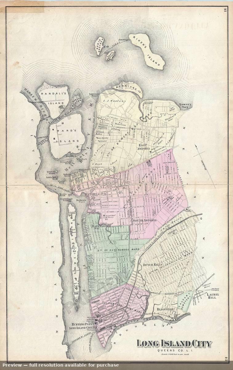 Antique map: Long Island City 2, 1873, 1873