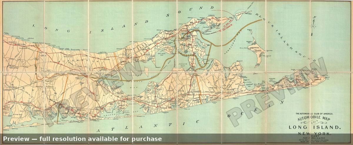 Antique map: Long Island East, 1905, 1905
