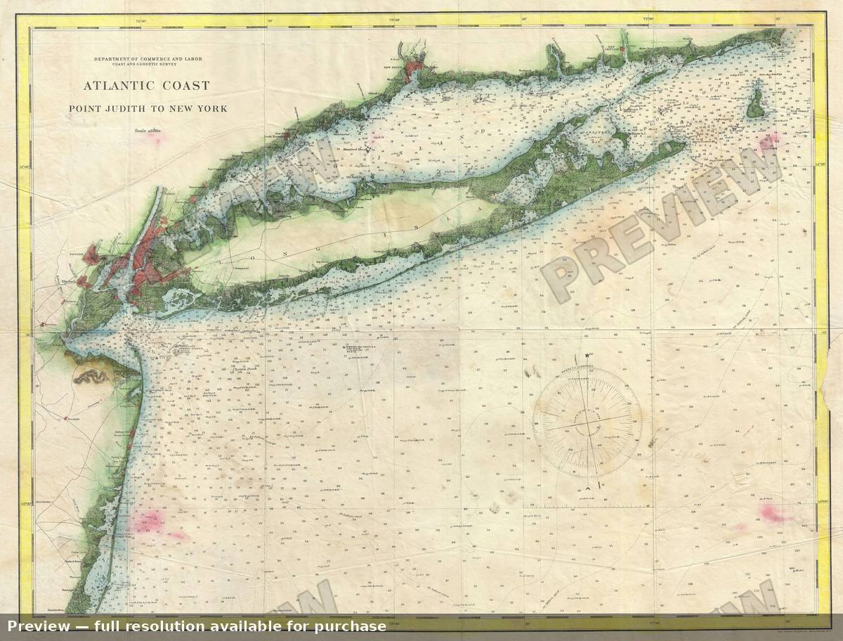 Antique map: Long Island Nautical, 1890, 1890