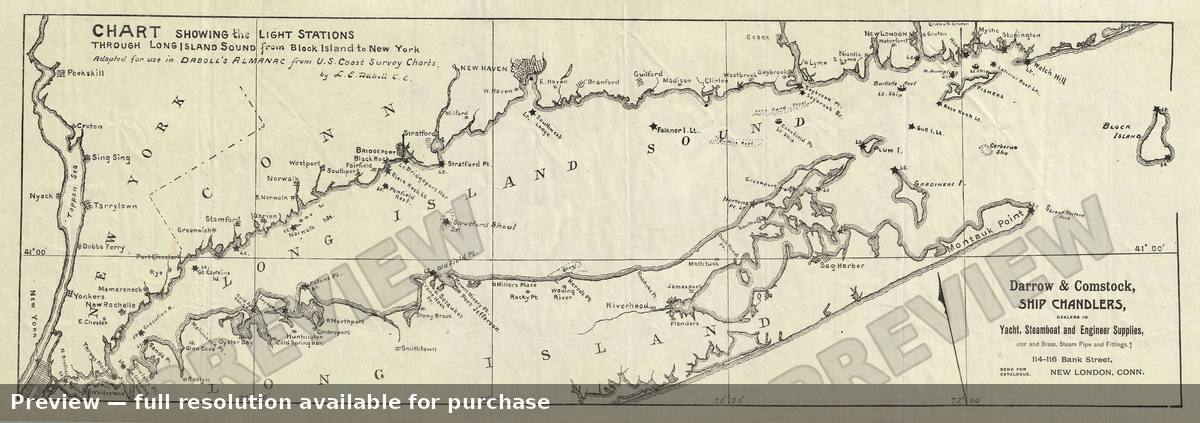 Antique map: Long Island Sound, 1894, 1894