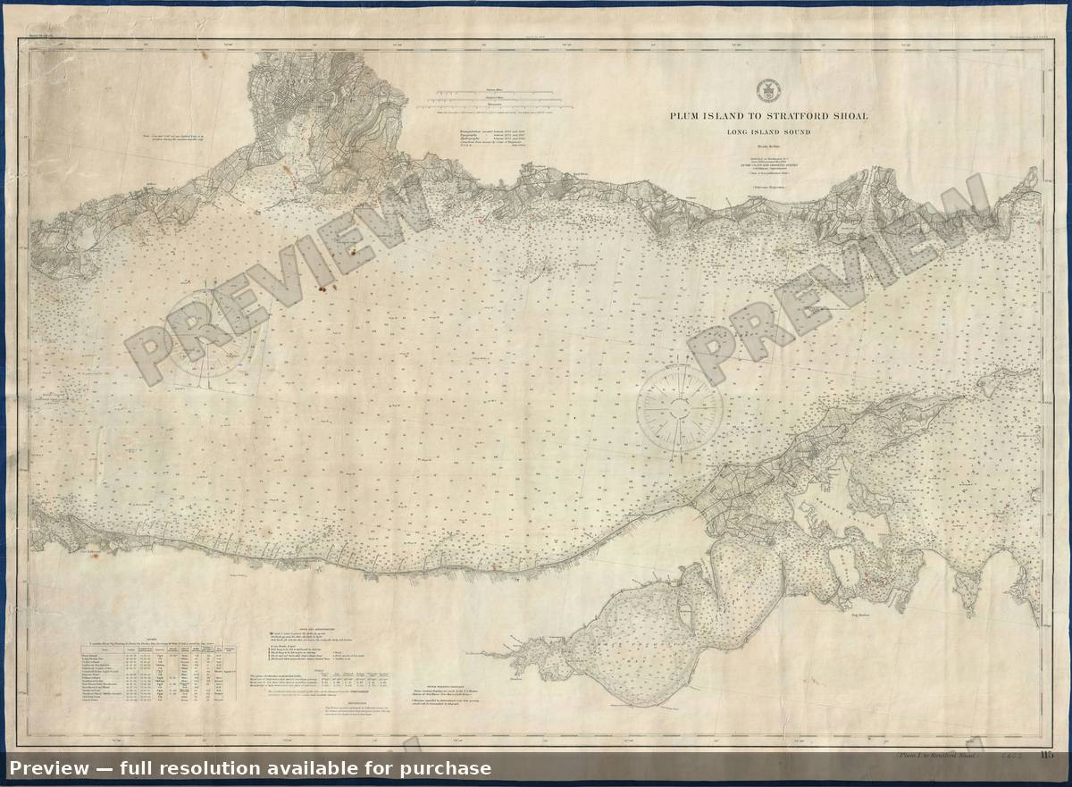 Antique map: Long Island Sound Connecticut, 1905, 1905