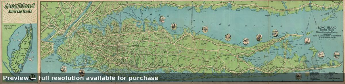 Antique map: Long Island Sunrise, 1928, 1928