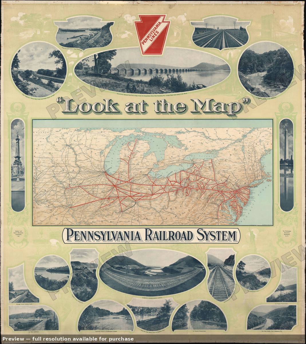 Antique map: Look At The Map, 1910, 1910
