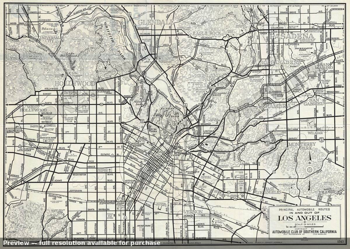 Antique map: Los Angeles, 1946, 1946