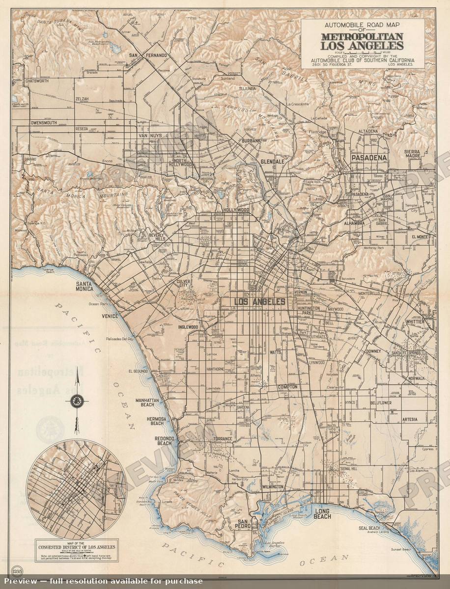 Antique map: Los Angeles, 1930, 1930