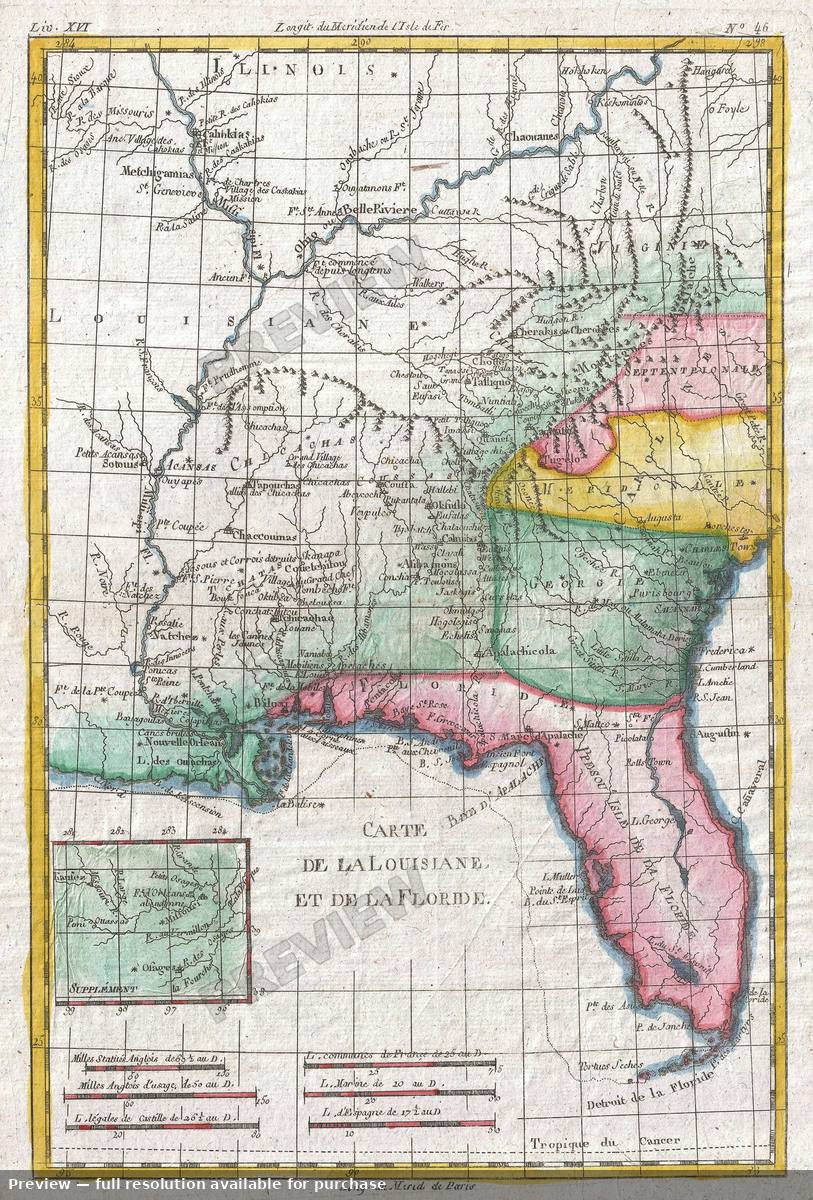 Antique map: Louisiane, 1780, 1780