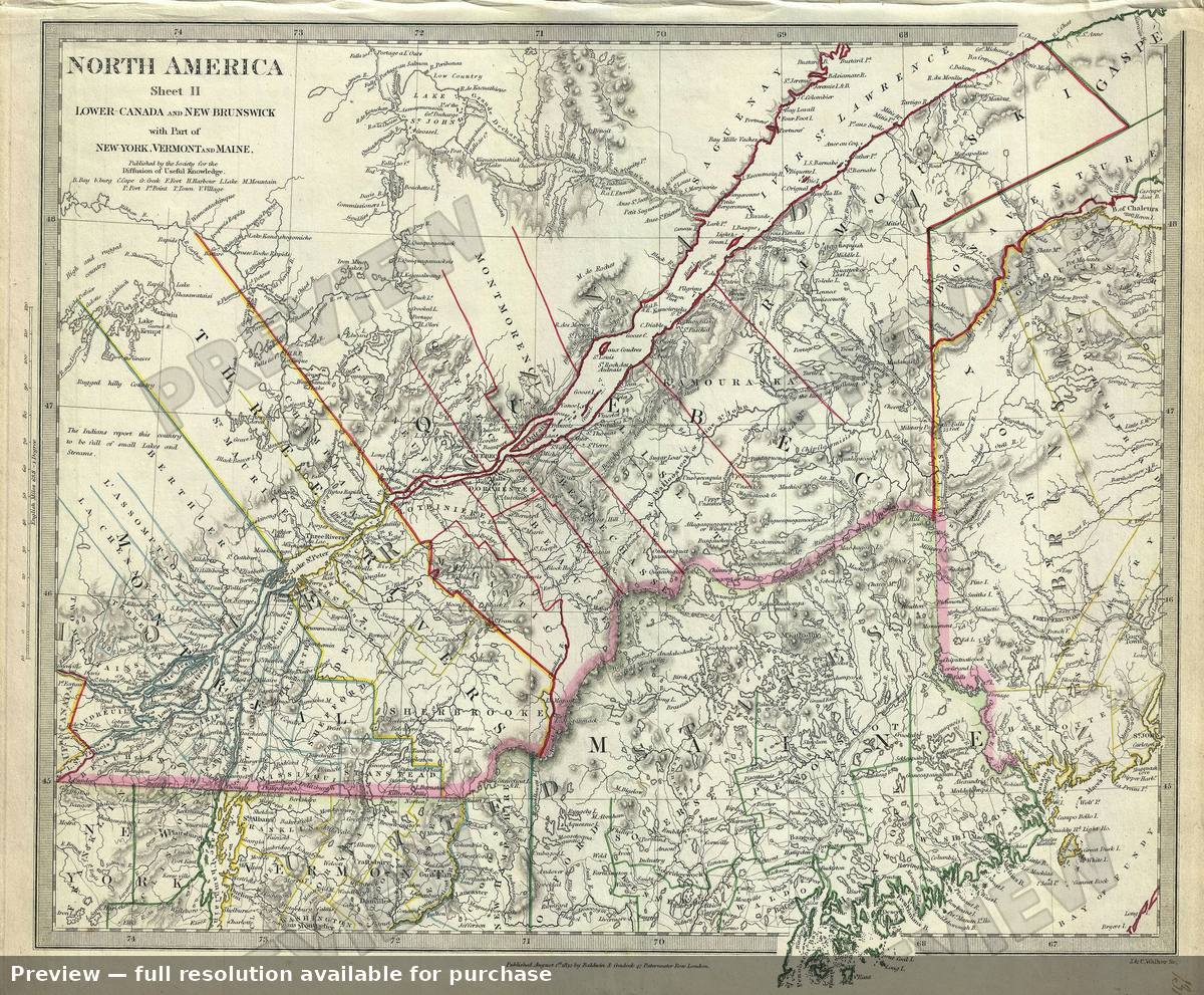 Antique map: Lower Canada, 1832, 1832