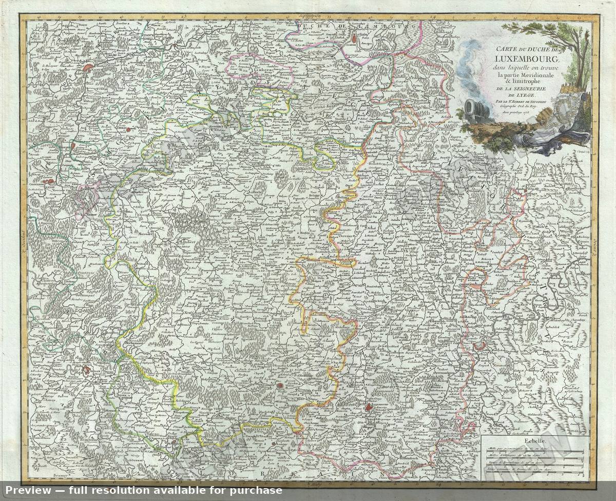 Antique map: Luxembourg, 1757, 1757