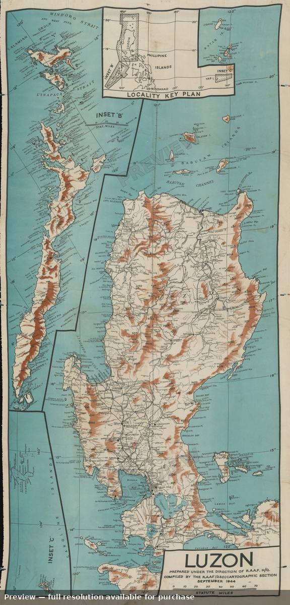 Antique map: Luzon Palawan, 1944, 1944
