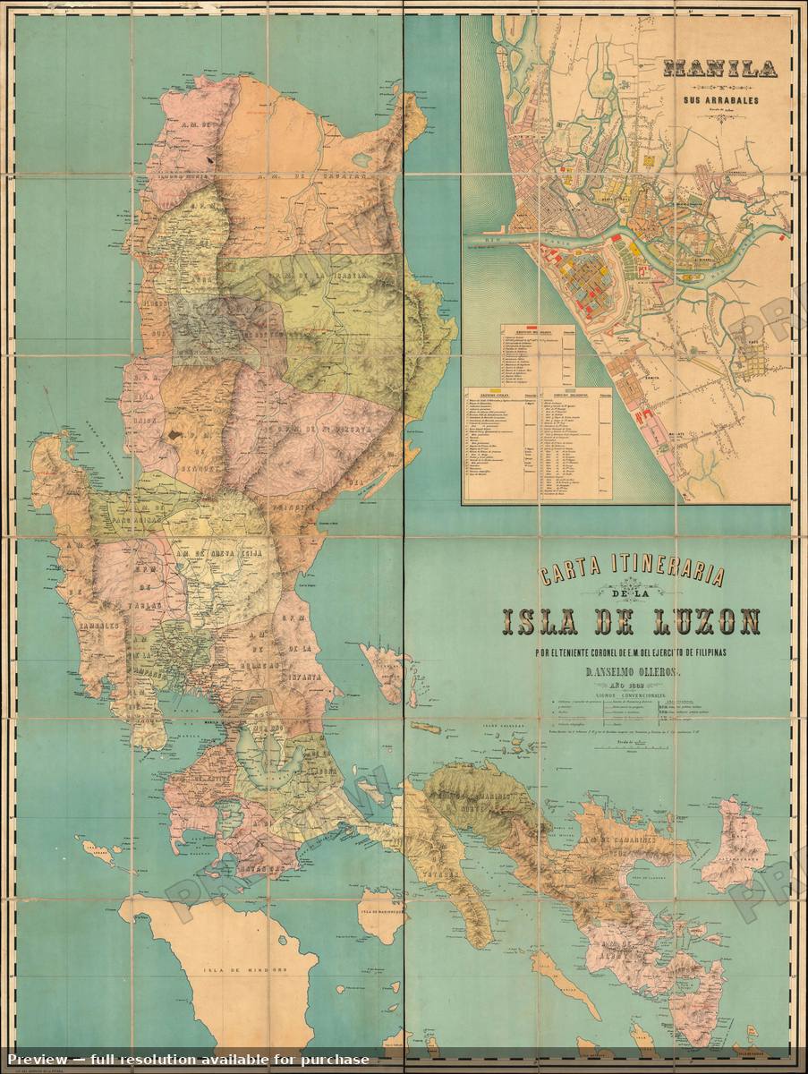 Antique map: Luzon Philiippines, 1882, 1882