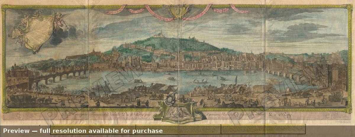 Antique map: Lyon, 1720
