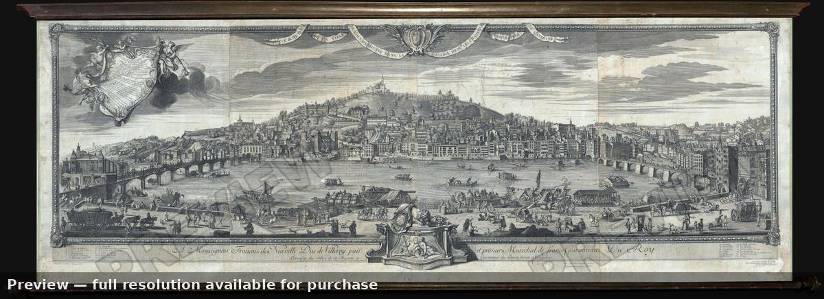 Antique map: Lyon France, 1720, 1720