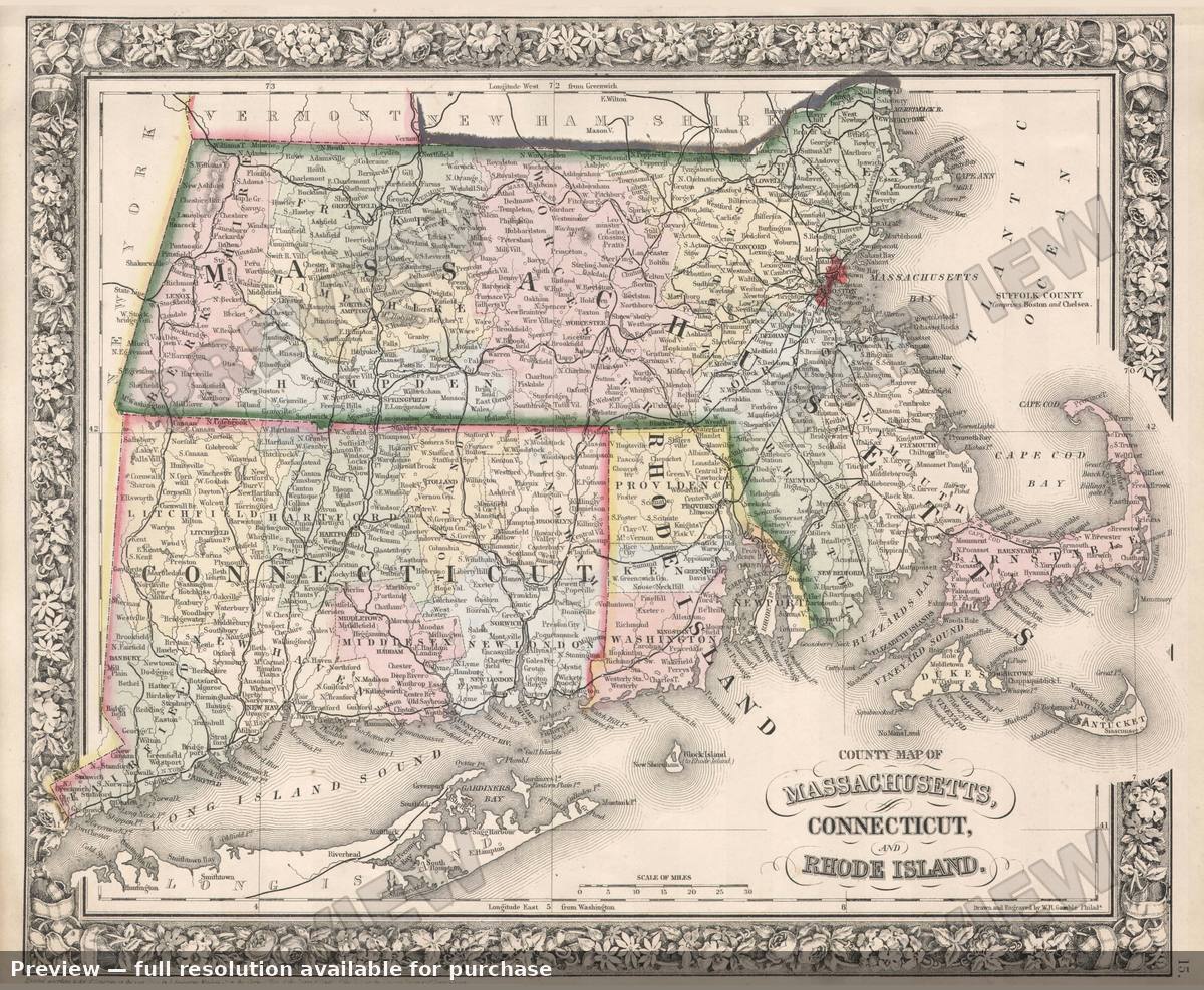 Antique map: MACTRI, 1864, 1864