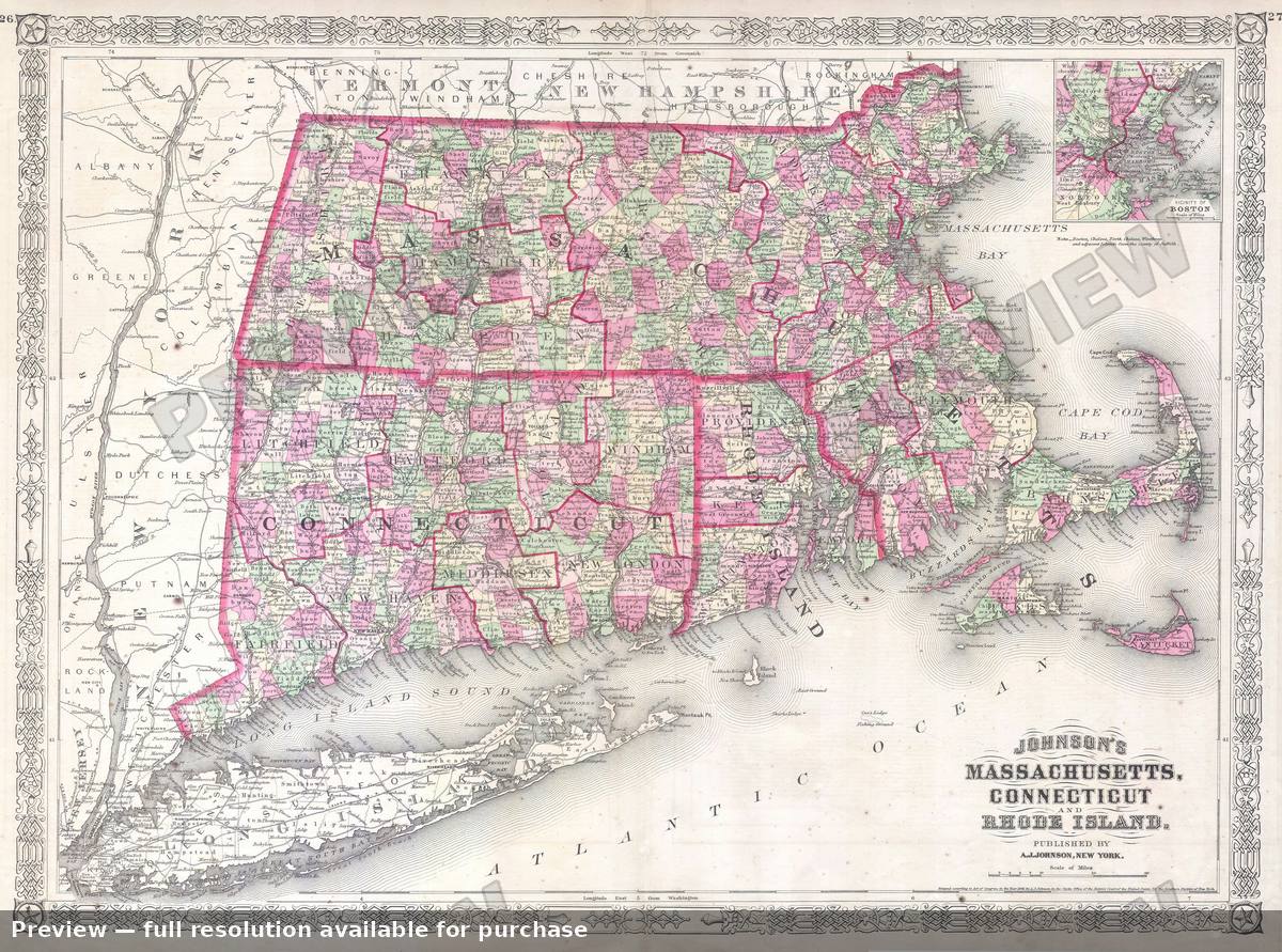 Antique map: MARICT, 1865, 1865