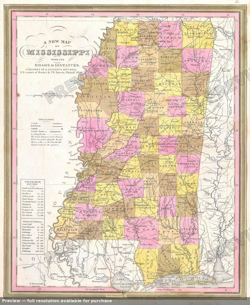 Antique map: MS, 1846, 1846
