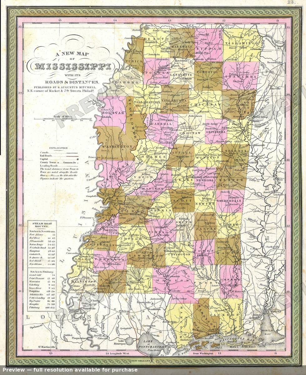 Antique map: MS, 1849, 1849
