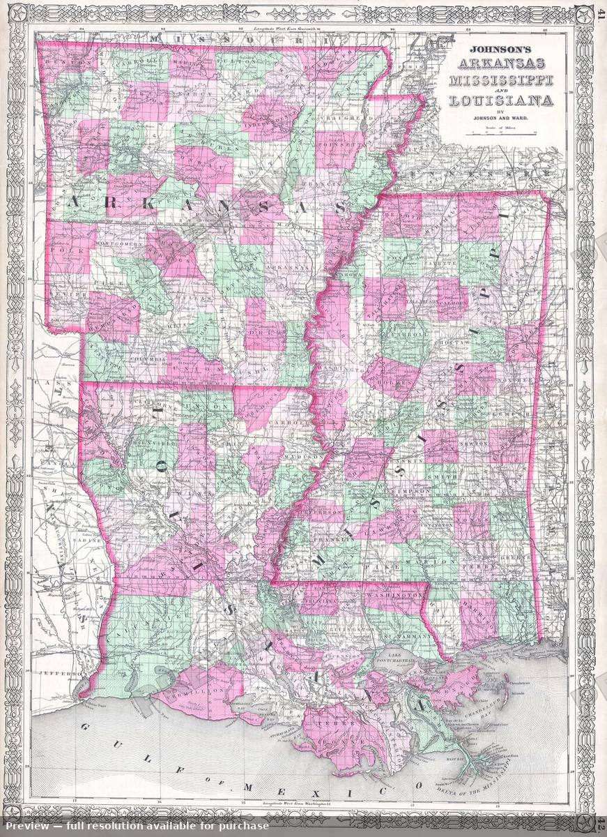 Antique map: MSLAAK, 1864, 1864