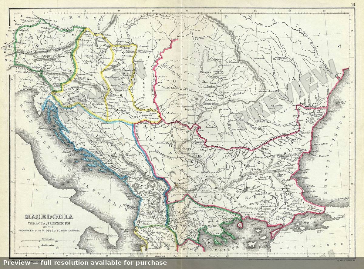 Antique map: Macedonia, 1867