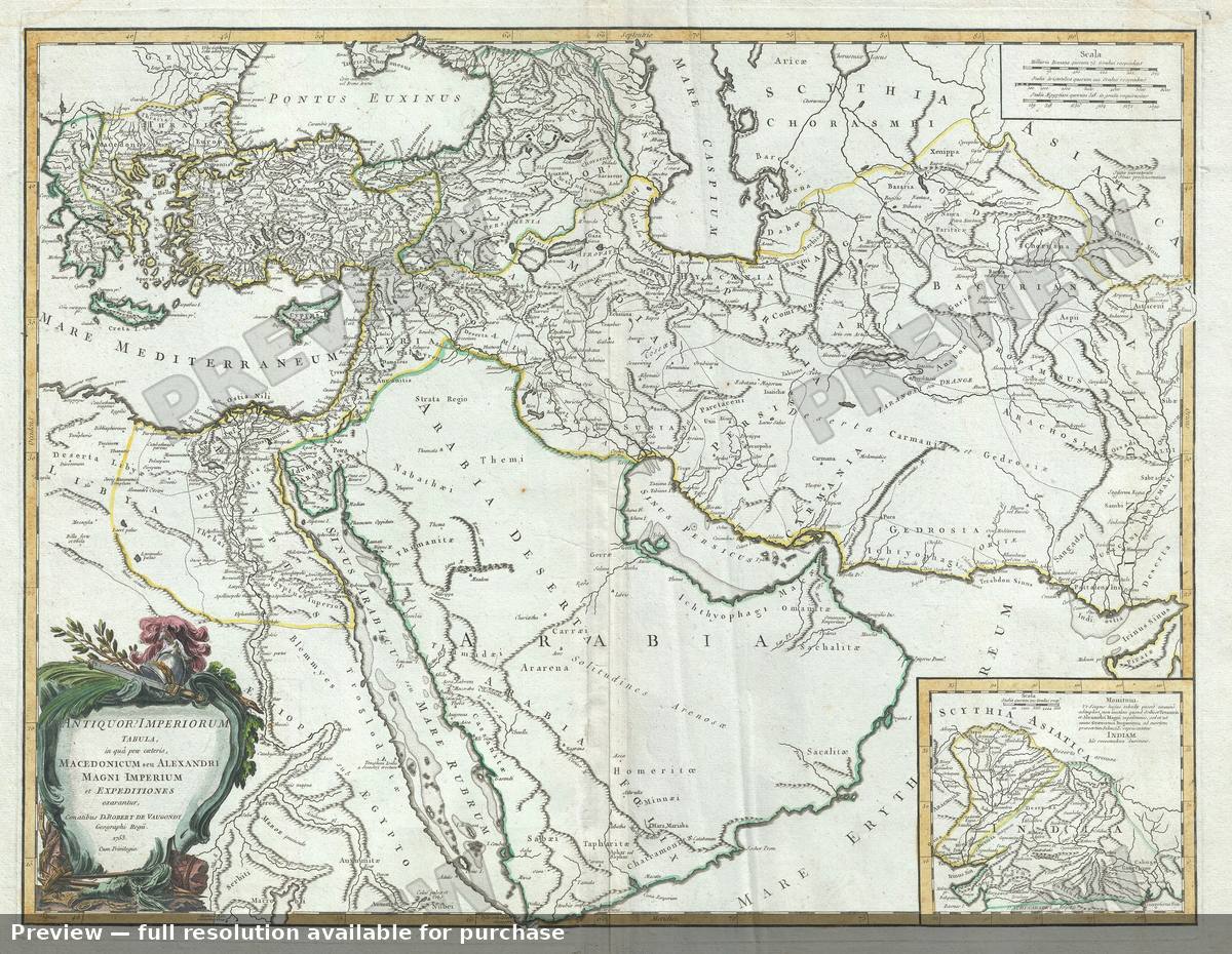 Antique map: Macedonicum Alexandri, 1757, 1757