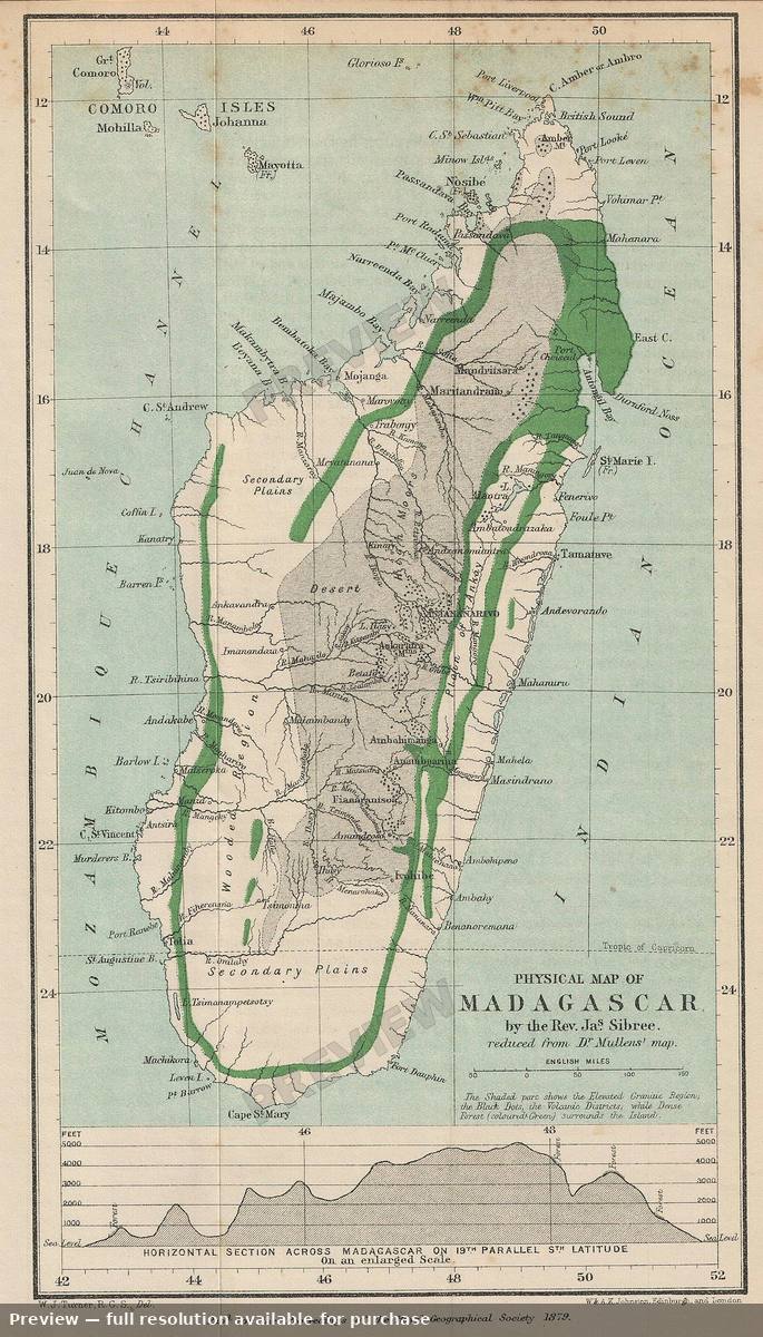 Antique map: Madagascar, 1879, 1879