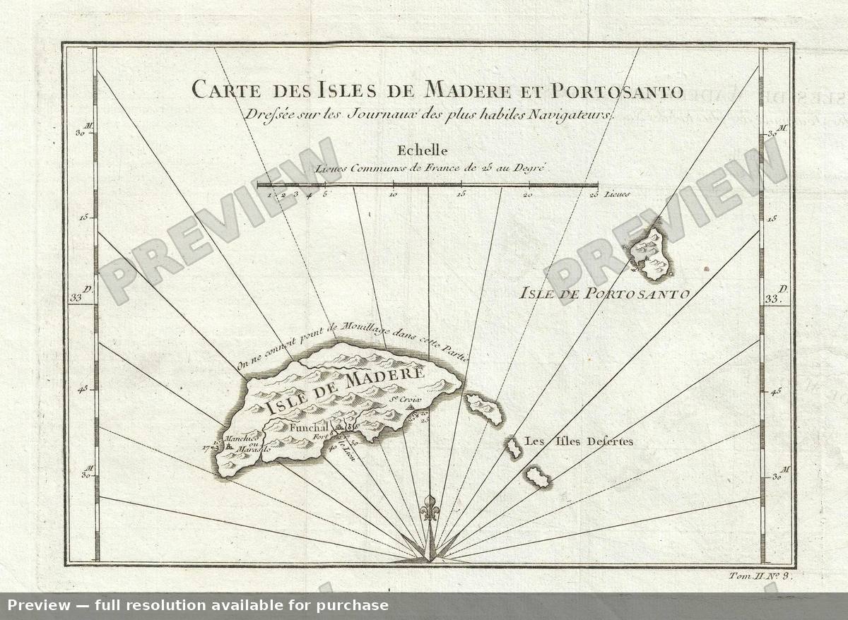 Antique map: Madere Portosanto, 1746