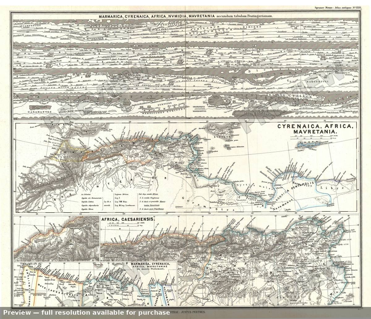 Antique map: Maghreb, 1865