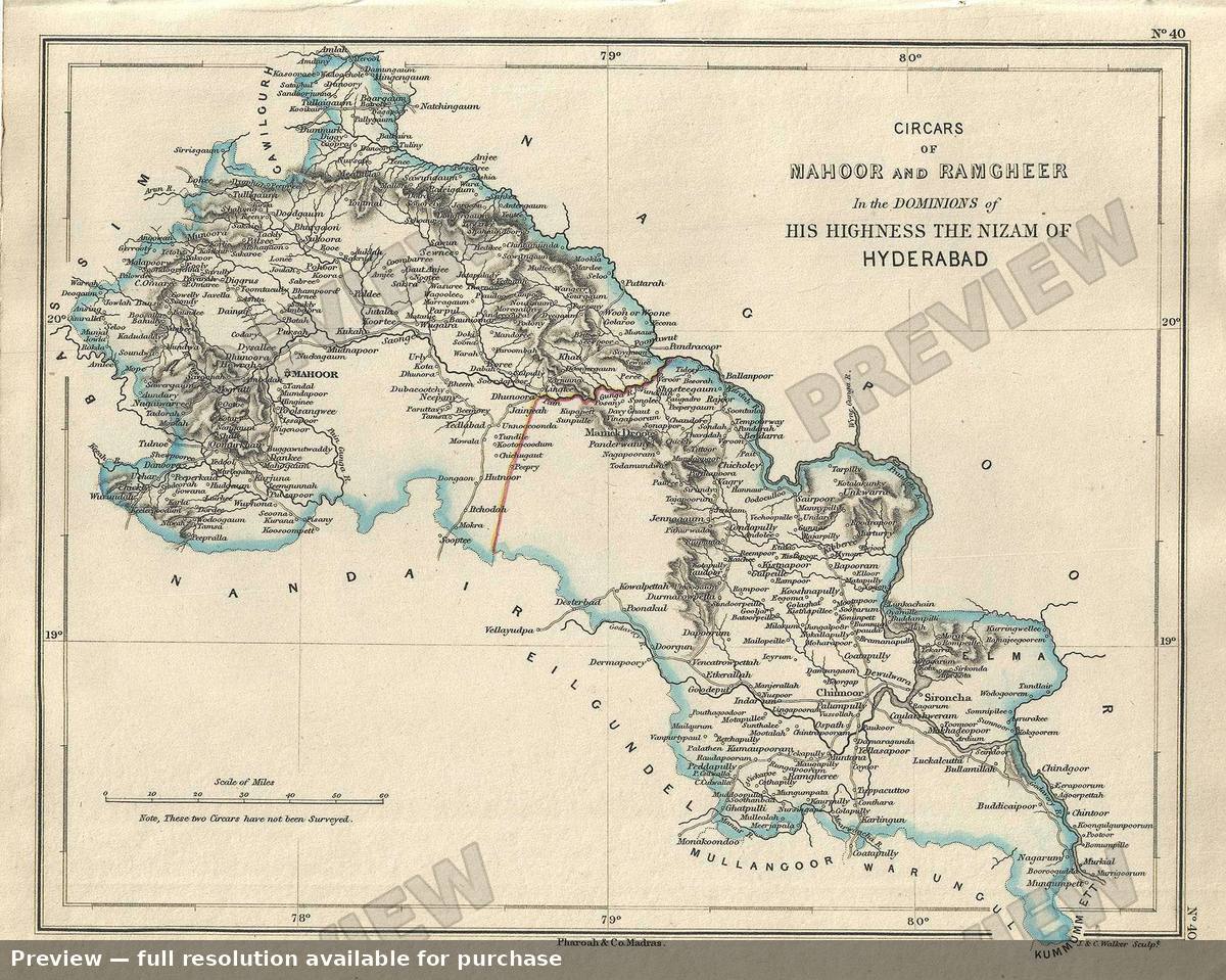 Antique map: Mahoor Ramgheer, 1854