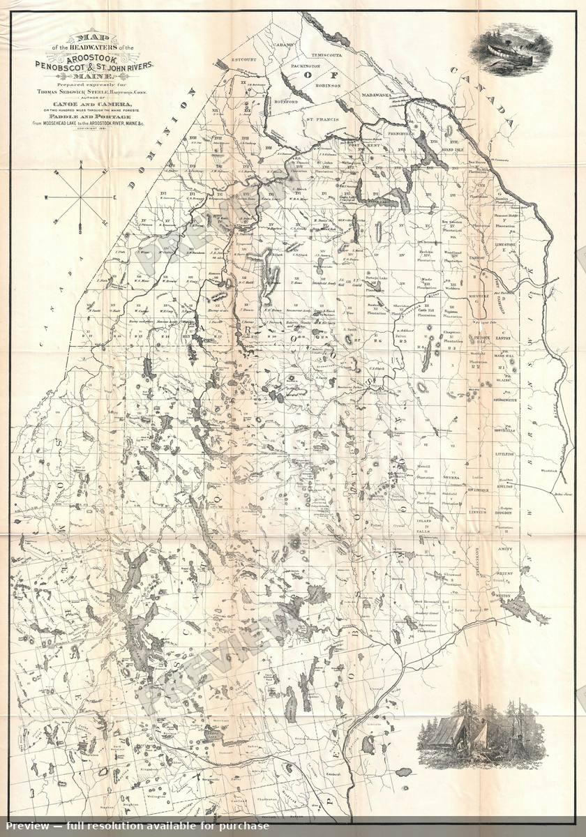 Antique map: Maine, 1881, 1881