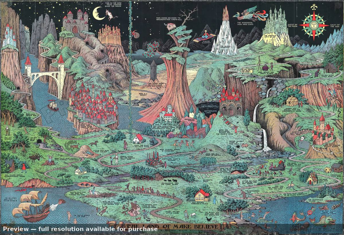 Antique map: Make Believe, 1930, 1930