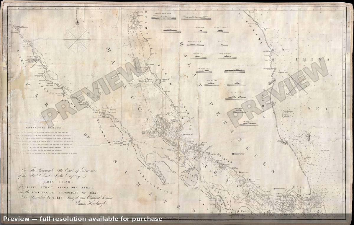 Antique map: Malaya, 1844, 1844