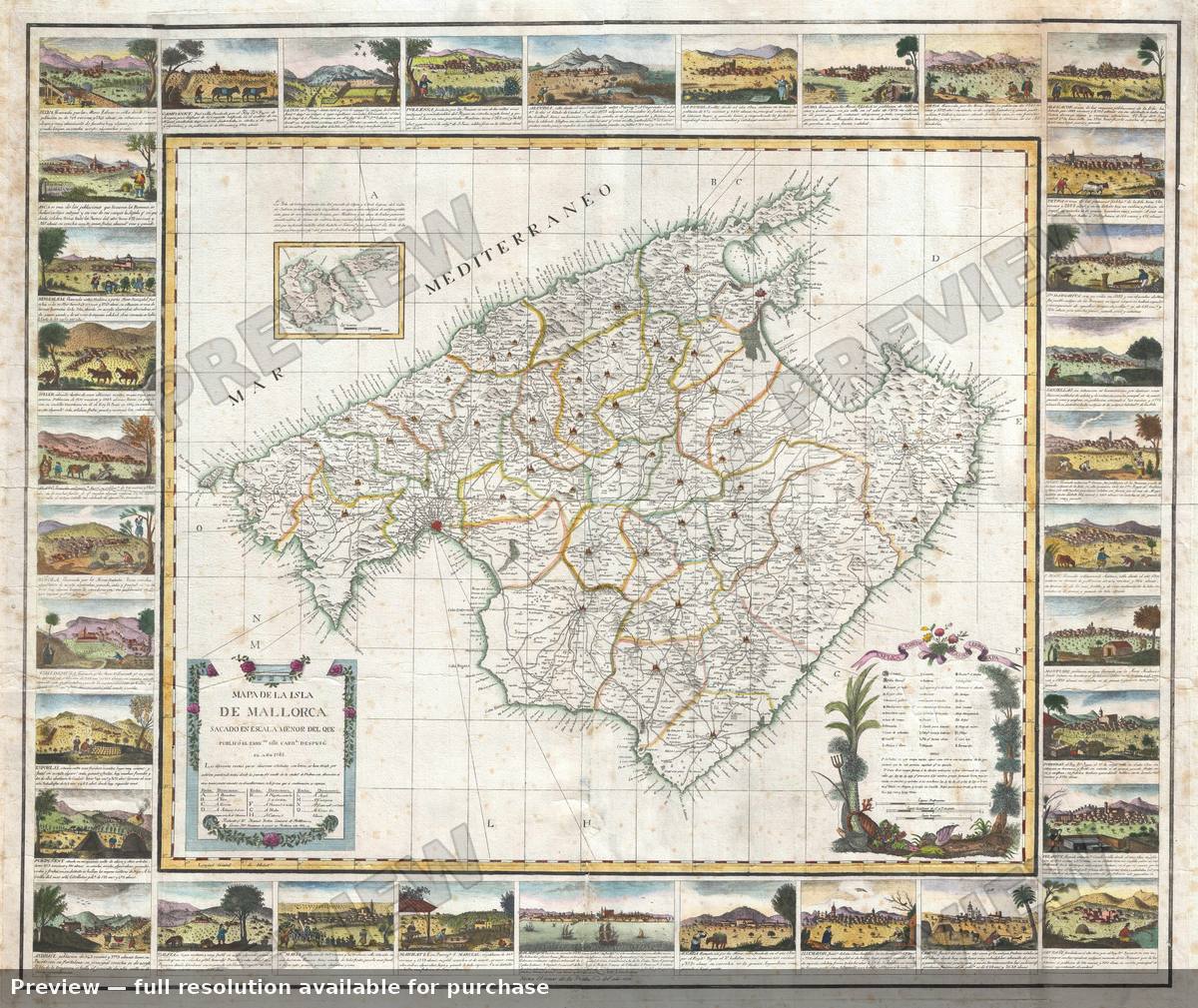 Antique map: Mallorca, 1814, 1814