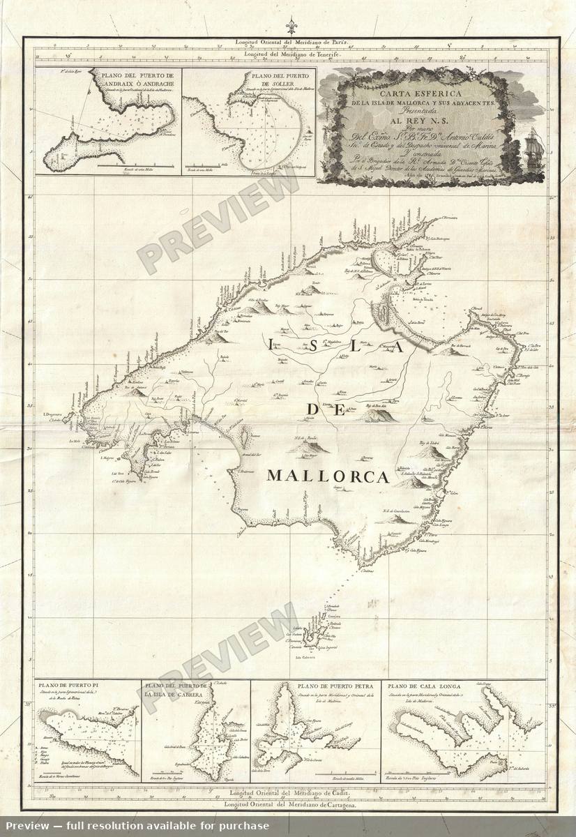 Antique map: Mallorca, 1786, 1786