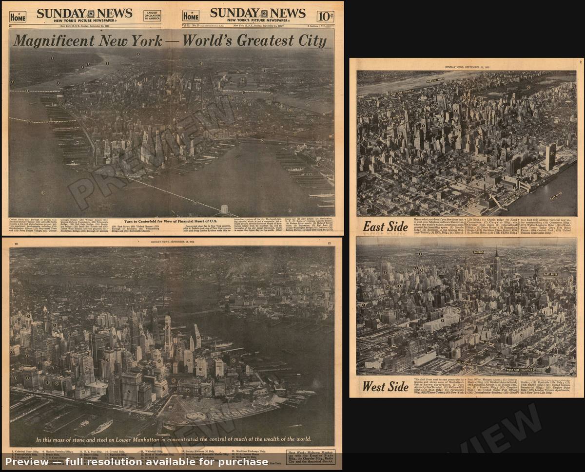 Antique map: Manhattan, 1952, 1952