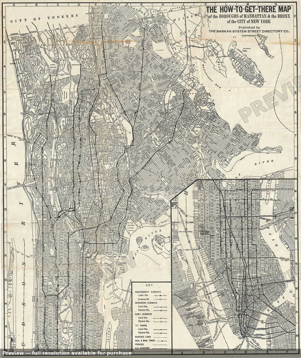 Antique map: Manhattan Bronx, 1946, 1946