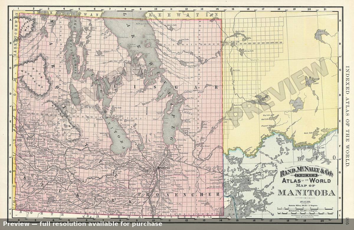 Antique map: Manitoba, 1895, 1895