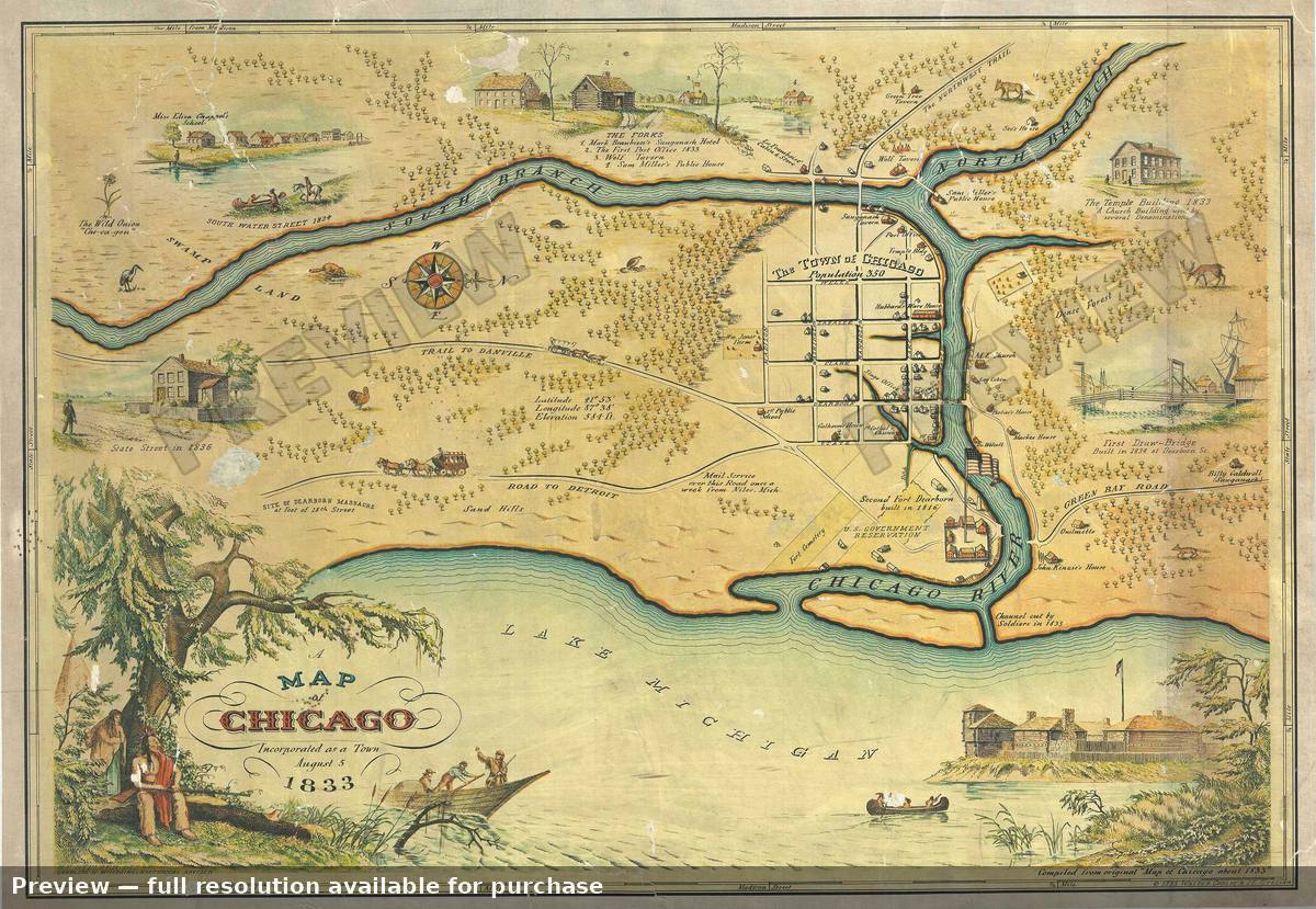Antique map: Map Of Chicago, 1933, 1933