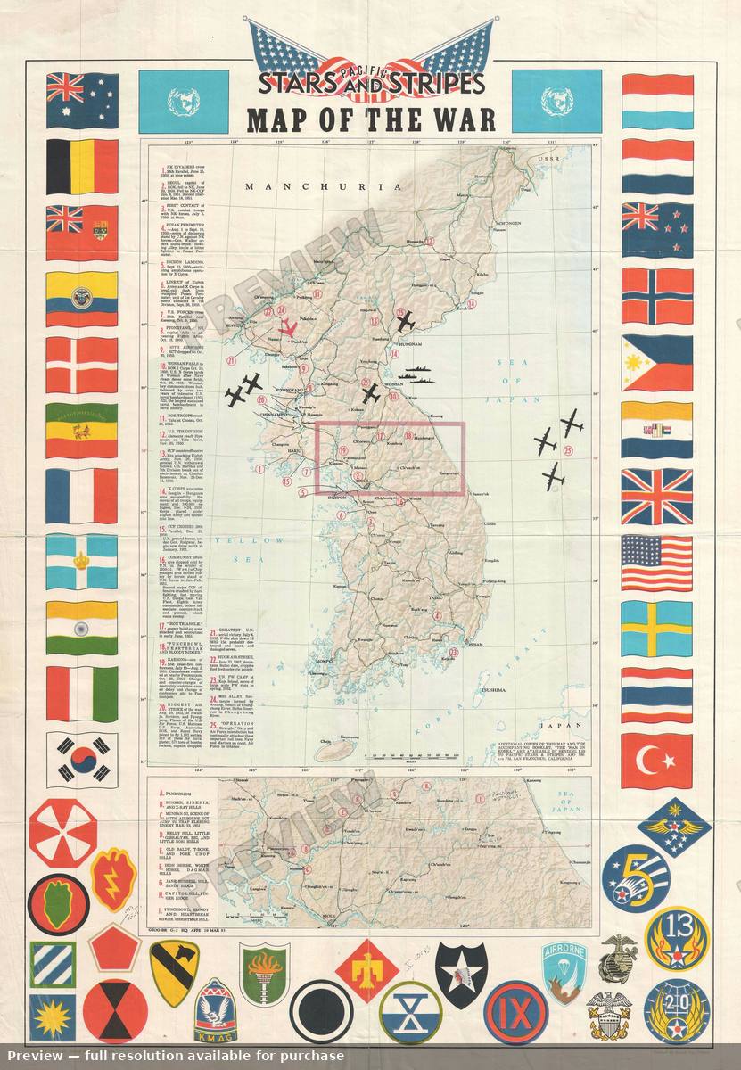 Antique map: Mapofwar, 1953, 1953