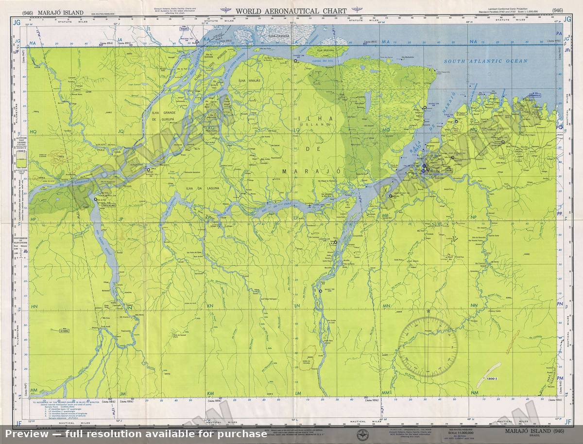 Antique map: Marajo Island, 1956