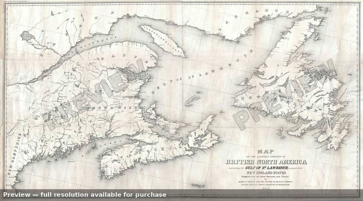 Antique map: Maritime Provinces, 1853