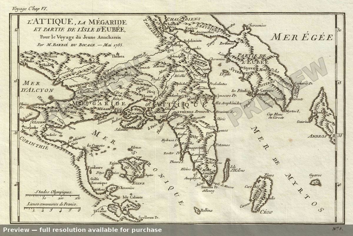 Antique map: Megaris, 1791