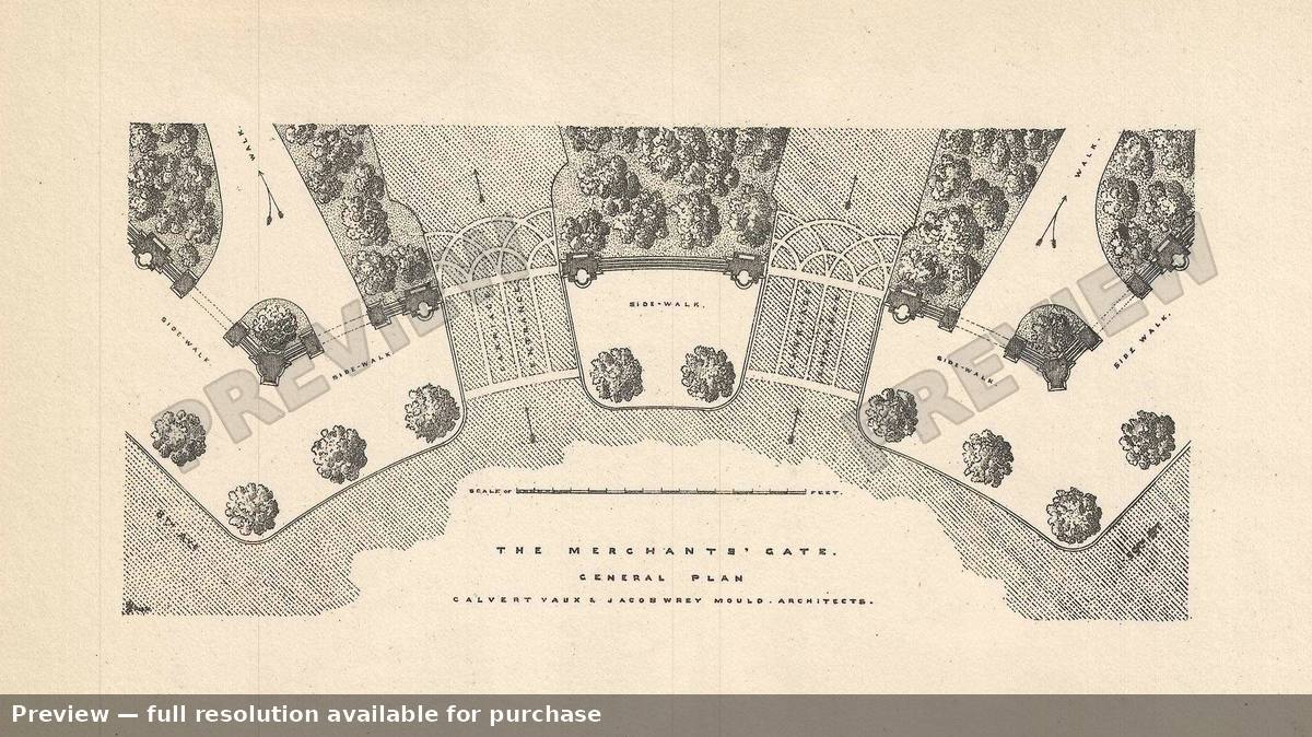 Antique map: Merchants Gate, 1860, 1860